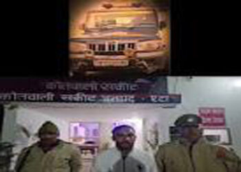 एटा में पुलिस जीप में बैठकर रील बनाने वाला युवक गिरफ्तार