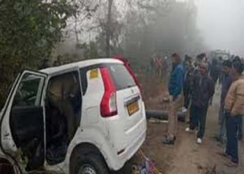 लखीमपुर खीरी में अज्ञात वाहन की टक्कर से कार सवार चार लोगों की मौत