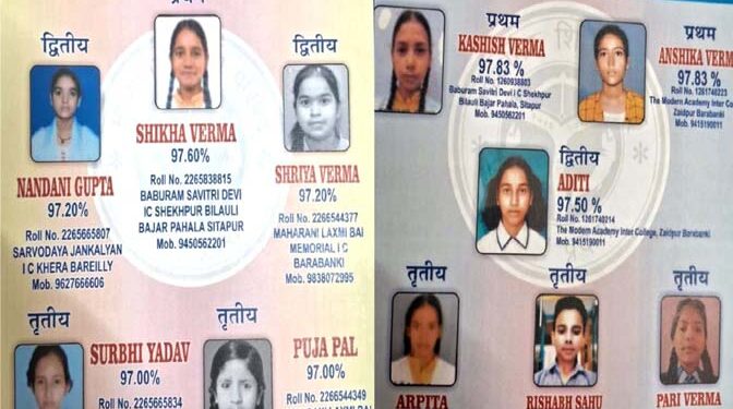 यूपी बोर्ड परीक्षा रिजल्ट जारी; इंटरमीडिएट में सीतापुर की शिखा वर्मा हाईस्कूल में कशिश वर्मा और अनशिका वर्मा ने संयुक्त रूप से किया टॉप