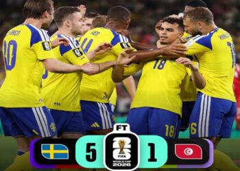 Sweden ने यासीन अयारी के दो गोल से Tunisia को 5-1 से रौंदा