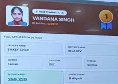 संयुक्त बी.एड. प्रवेश परीक्षा-2026 के परिणाम घोषित, अलीगढ़ की वंदना सिंह ने किया टॉप